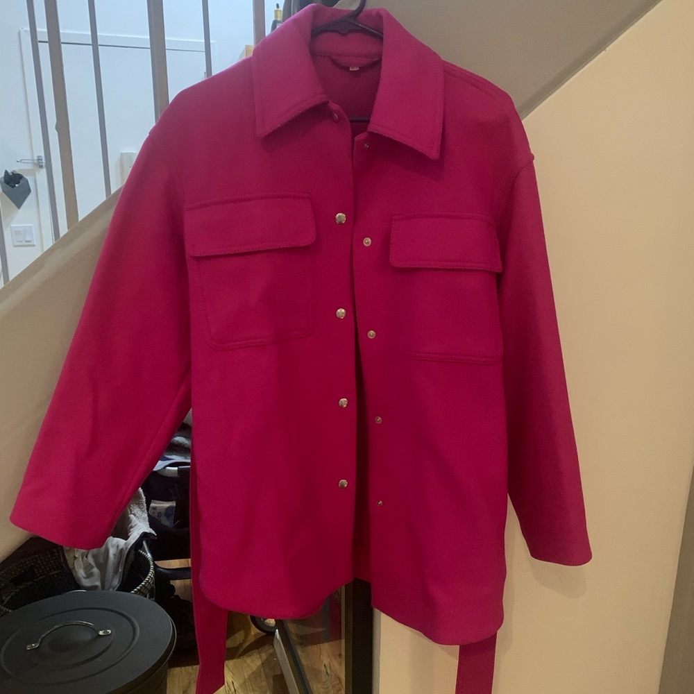 & Other Stories Hot Pink Shacket